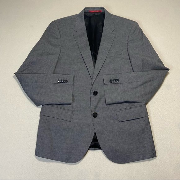 HUGO HUGO BOSS Puppytooth Wool Suit Jacket Blazer Gray Size 36S - Picture 4 of 15